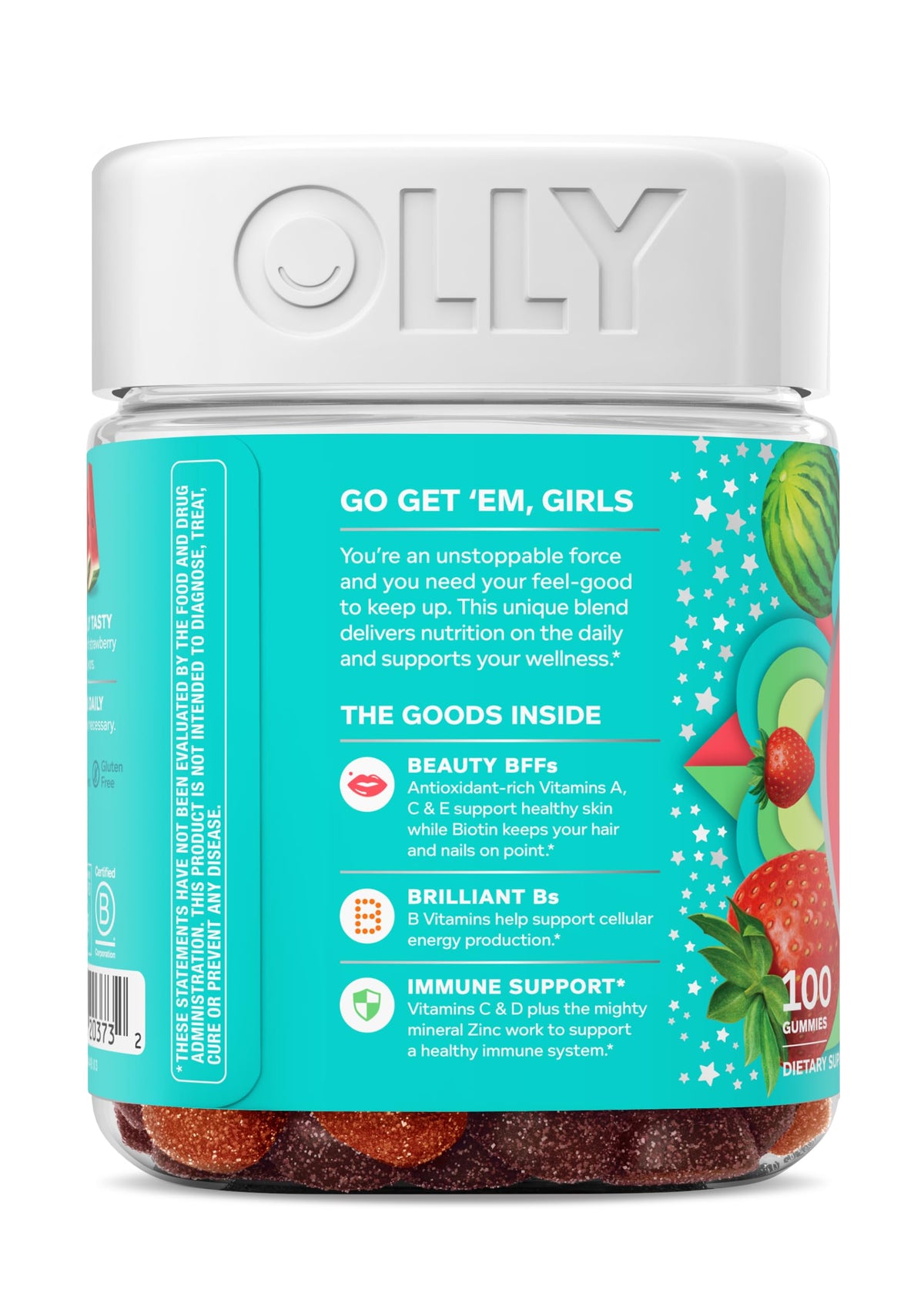 OLLY Teen Girl Multi Gummy, Healthy Skin and Immune Support*- 70 Count