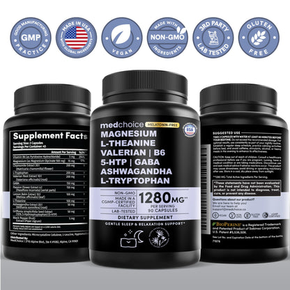 MEDCHOICE 12-in-1 Melatonin-Free Sleep Support Capsules, 90ct
