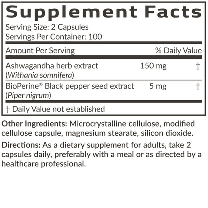 Futurebiotics Ashwagandha Extra Strength Stress & Mood Support 100 Capsules | Vegetarian, Non-GMO, Gluten-FREE, Soy-FREE, BioPerine for High Absorption