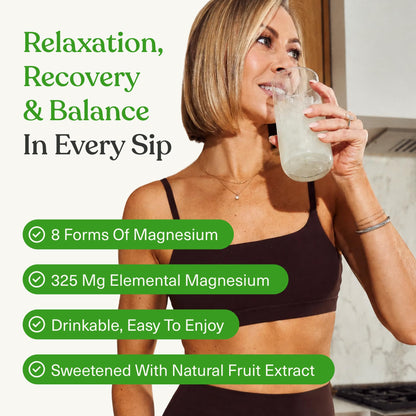 BIOptimizers Magnesium Breakthrough Drink - 8 Forms of Magnesium, Electrolytes, Sleep Health, Stress, Muscle Recovery, Heart Support | Glycinate, Citrate, Malate- Raspberry Lemon