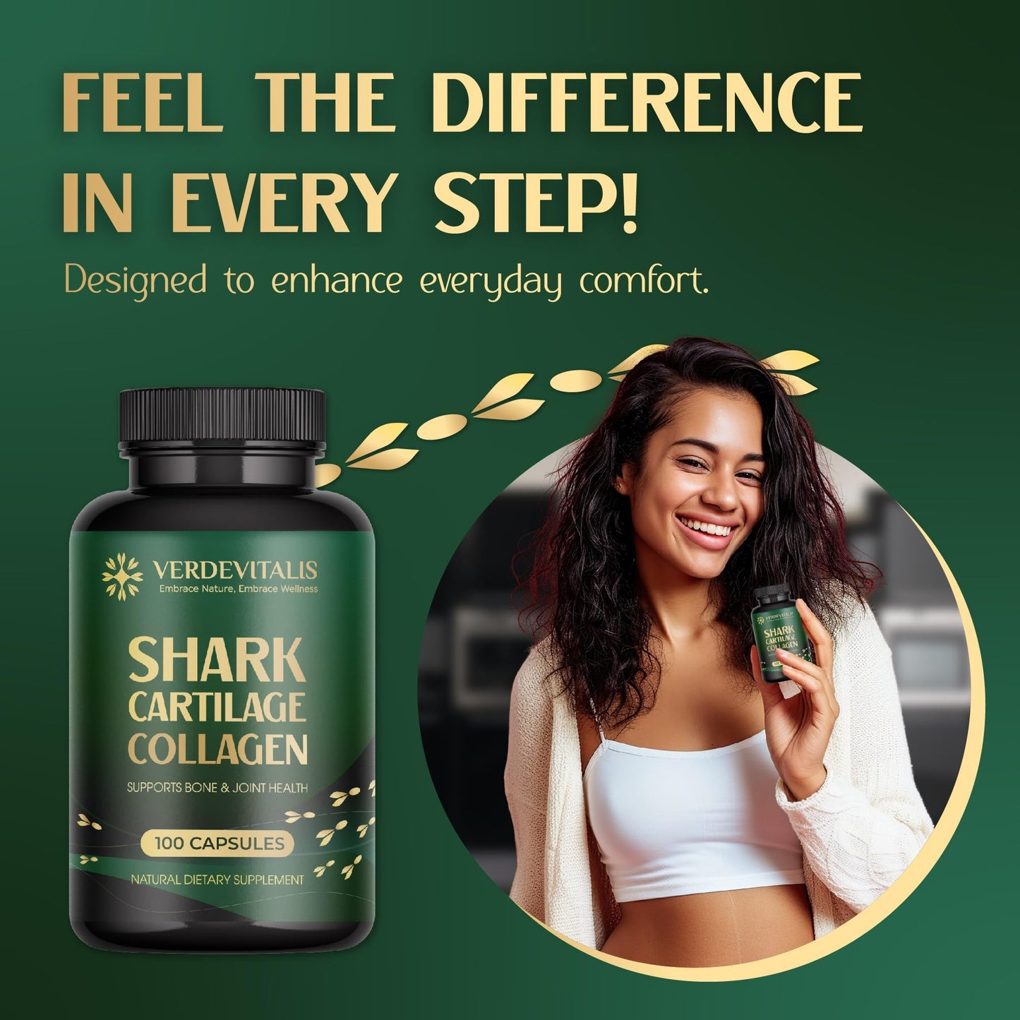 Fish Collagen Peptides Capsules – 100 Capsules | Fish Collagen Peptides | Supports Hair, Skin, Nails, Joints & Bones | Gluten-Free, Non-GMO | Made in USA