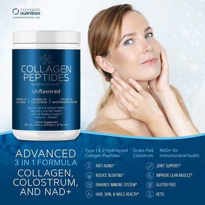 Complete Nutrition Grass Fed Collagen Peptides Supplement - Amino Acid Supplement, Pasture Raised, Keto Friendly, Gluten Free, Dairy Free, Soy Free, Non-GMO, 35 Servings