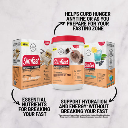 SlimFast Intermittent Fasting, Casein Protein Powder, Biotin with Vitamin & Mineral Bend