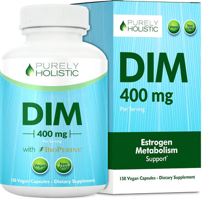 DIM Supplement 400MG, Extra Strength, Estrogen Balance, 5 Month Supply | Hormone Balance for Men & Women, Menopause Prostate & Energy Support, Diindolylmethane, Gluten-Free & Non-GMO, 150 Capsules