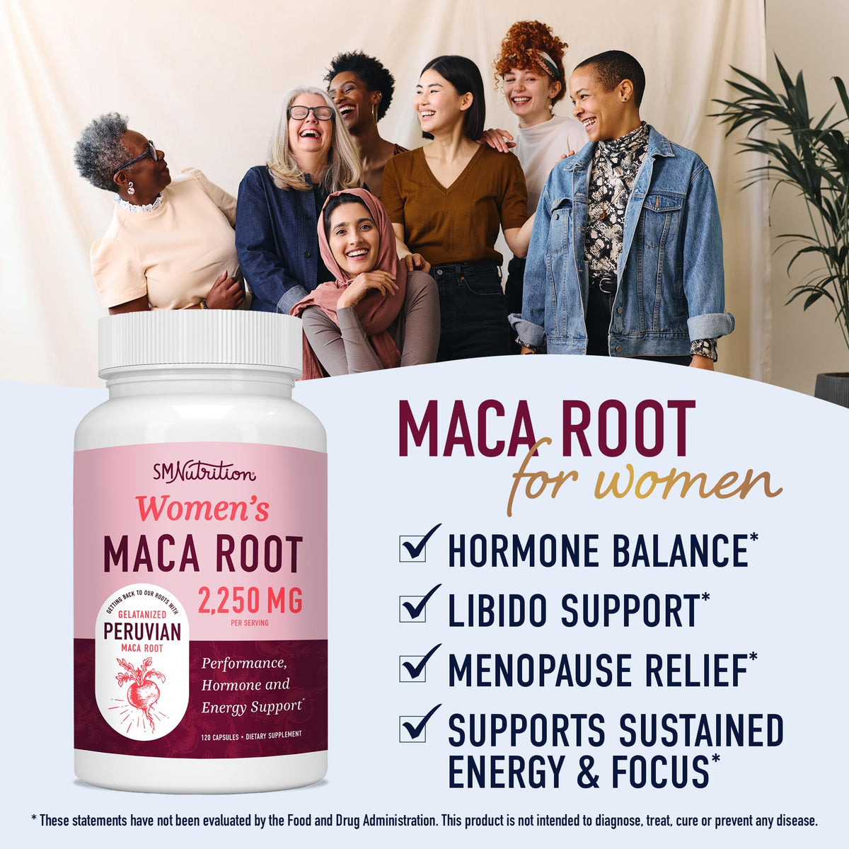 Organic Maca Root Capsules for Women | 2250MG Extra Strength | Red, Black & Yellow