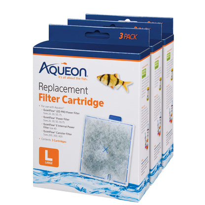 Aqueon Aquarium Fish Tank Replacement Filter Cartridges Large - 3 Pack