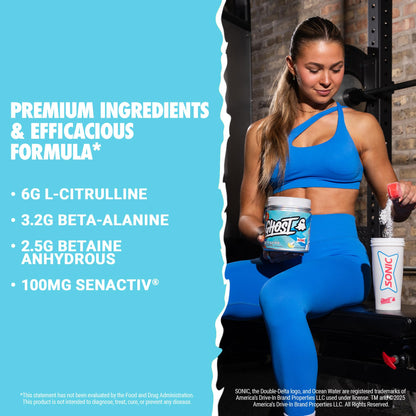 GHOST Legend Pre Workout Powder, Sonic Cherry Limeade - 30 Servings – Pre-Workout for Men & Women with Choline, L-Citrulline, & Beta Alanine for Energy & Focus