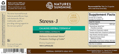 Nature's Sunshine Stress-J, 100 Capsules | This Natural Stress Relief Formula Promotes Feelings of Calm and Helps with Occasional Stress