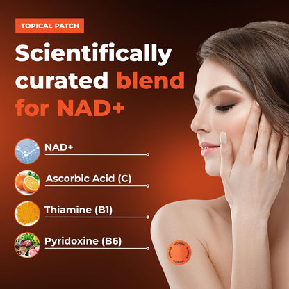 MONIER NAD Patches for Women & Men | NAD+ Patch for Energy & Healthy Aging | With CoQ10 & Nicotinamide, 60 Day Supply