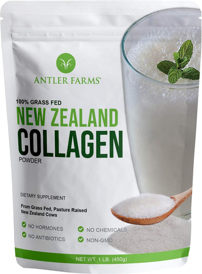 Antler Farms New Zealand Colostrum & Collagen Powder Bundle | 100% Pure, Grass Fed Colostrum and Hydrolyzed Collagen Peptides Powder Bundle, Cold Processed, Bioavailable, Pure and Clean