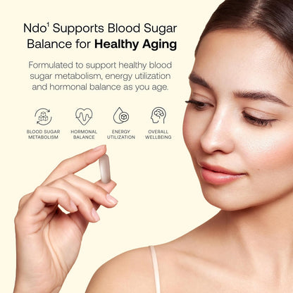 Ndo¹ Equilibrium | Blood Sugar Support Supplement | Glucose Metabolism, Hormone Balance & Healthy Aging | Breaks Down Carbohydrates Effectively | 60 Vege Capsules