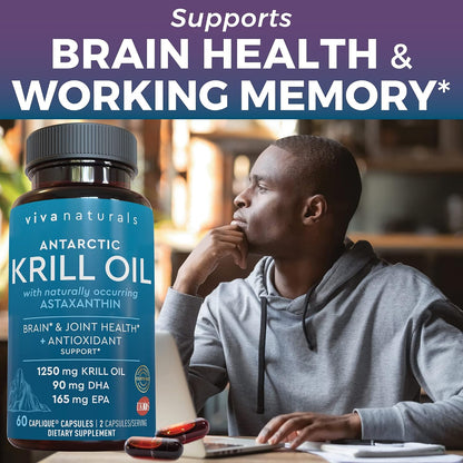 Viva Naturals Antarctic Krill Oil and Elderberry, Vitamin C, Zinc and Vitamin D3 5000 IU Bundle, 1250 mg of Krill Oil Providing Omega 3 EPA and DHA for Joint Health, Elderberry for Immune Support