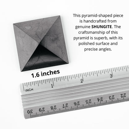 KARELIANMASTERS Shungite Stones Pyramid and Sticker for Phone Set - Crystal Healing Protection