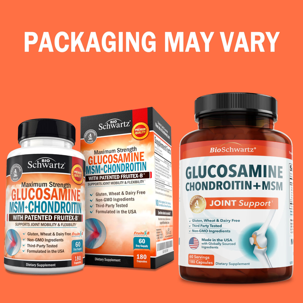 Glucosamine Chondroitin MSM Joint Support Supplement, 90 Capsules
