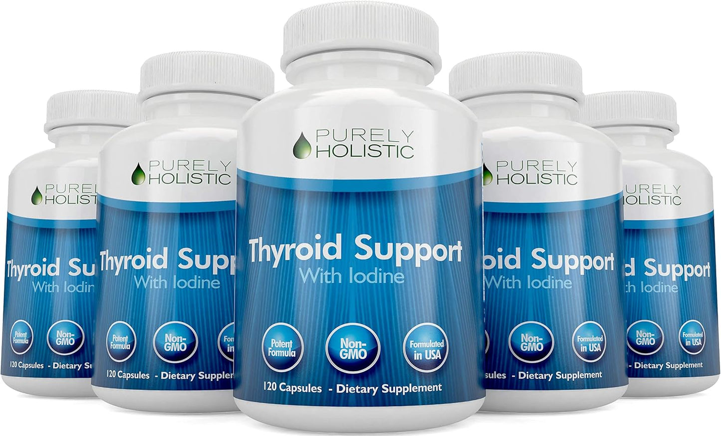 Thyroid Support, Iodine Supplement, Zinc, Selenium L-Tyrosine & Vitamin B | Supports Energy Production and Cellular Health, Thyroid Support for Women and Men, Non-GMO, 120 Capsules (2-Month Supply)
