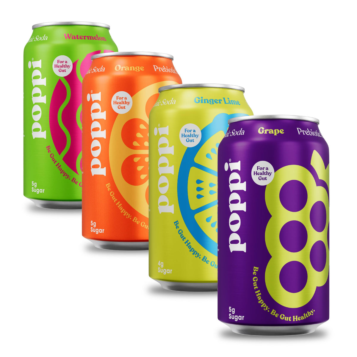 POPPI Sparkling Prebiotic Soda, Beverages w/Apple Cider Vinegar, Seltzer Water & Juice