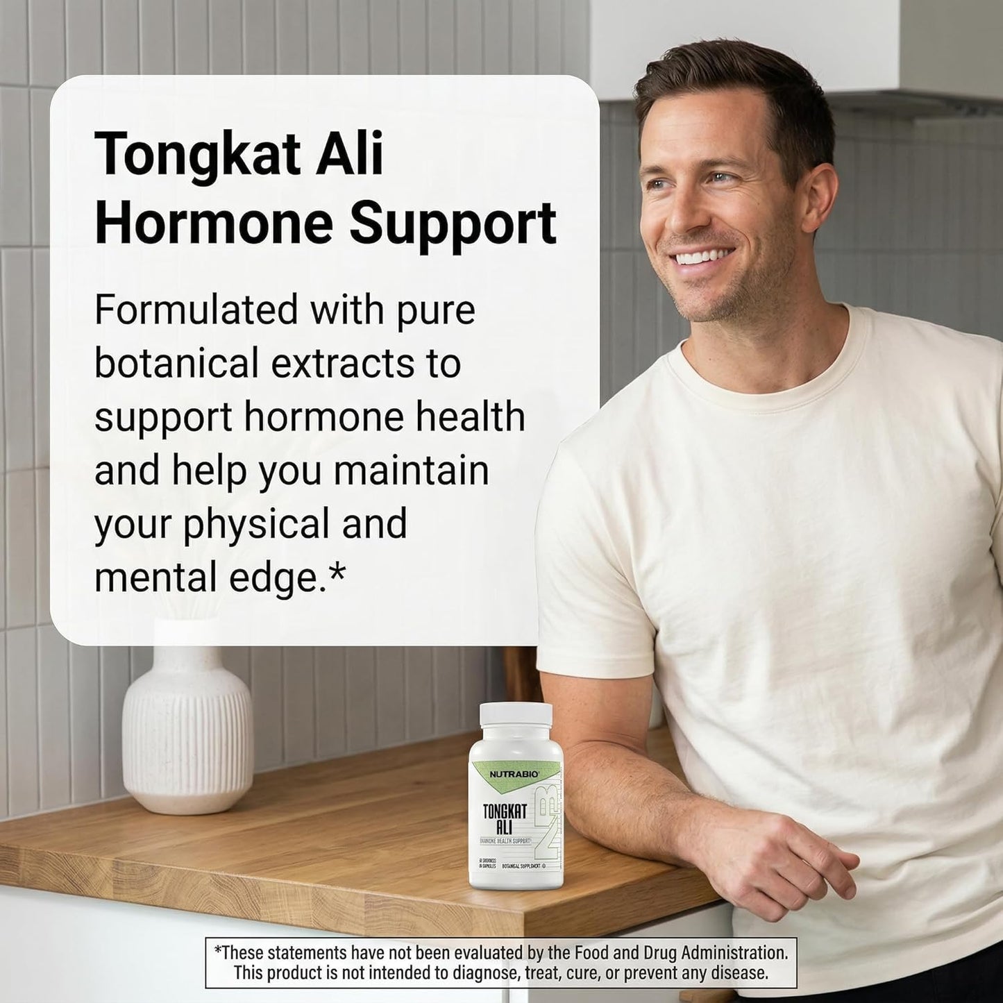 NutraBio Tongkat Ali Longjack 100 Supplement - Natural Support for Muscle Mass, Strength, Performance- Longjack Tongkat Ali for Men- 200mg per Capsule, 60 Servings