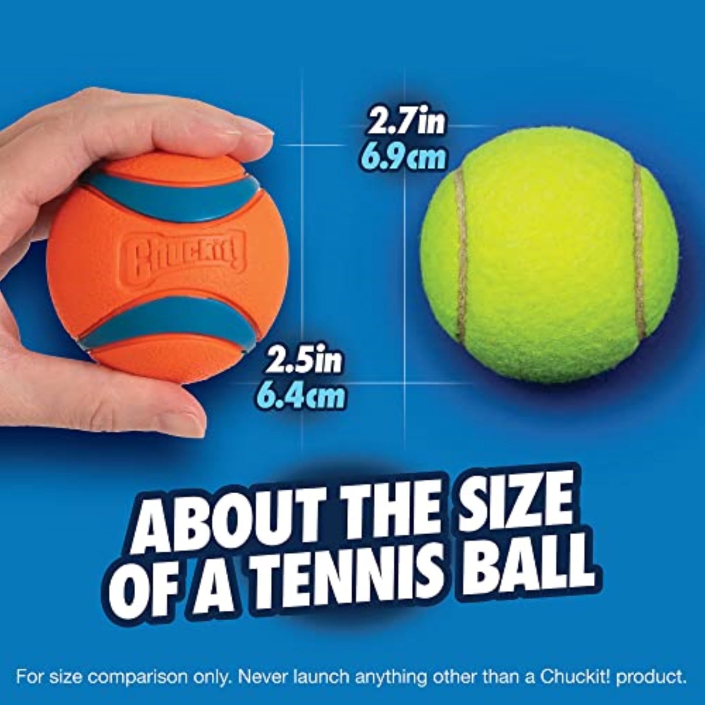 Chuckit! Ultra Ball Dog Toy - Medium Bouncy Fetch Balls For Dogs 20-60 lbs - Made from Durable Rubber - Floating Water Pet Toys - Size Medium - 2.5-inch Diameter - Pack of 2 | Bouncy durable rubber design for pups 20-60 lbs, high bounce action for active