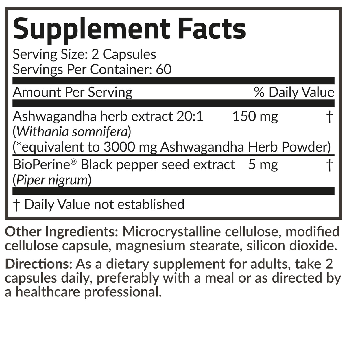 Futurebiotics Ashwagandha Extra Strength Stress & Mood Support with BioPerine