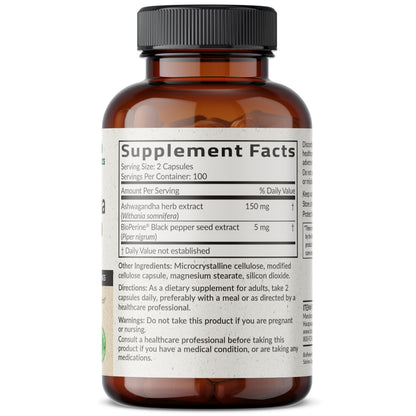 Futurebiotics Ashwagandha Extra Strength Stress & Mood Support 100 Capsules | Vegetarian, Non-GMO, Gluten-FREE, Soy-FREE, BioPerine for High Absorption