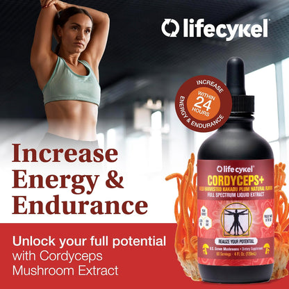 Life Cykel This is It Pack - Chaga, Lion's Mane & Cordyceps Mushroom Extract - Full-Spectrum Mushroom Tincture for Energy, Mental Clarity & Immune Support - Vegan, Non-GMO- 2Fl/Oz Per Bottle
