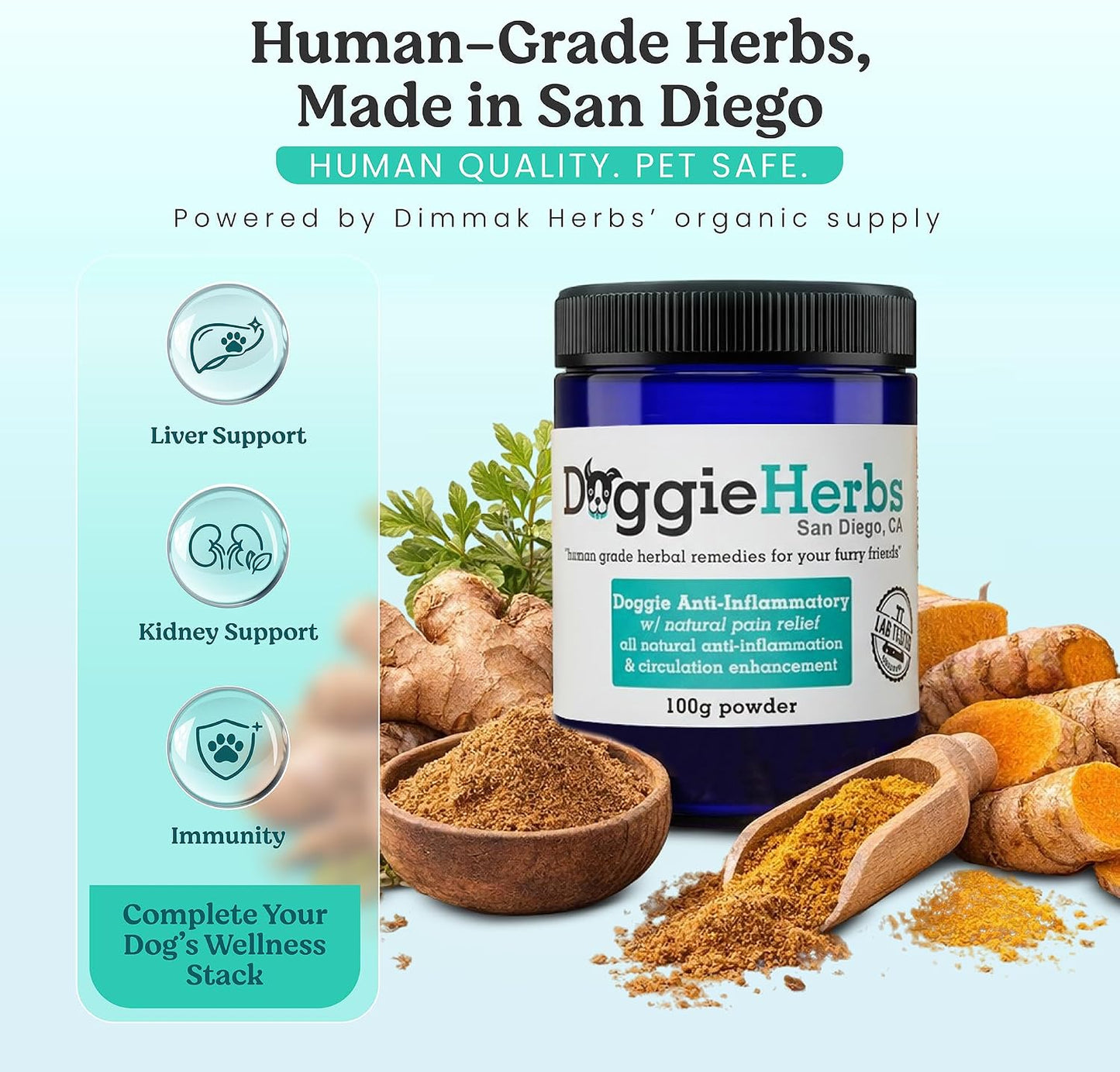 Natural Anti-Inflammatory Support – Clinical Grade Corydalis, Curcumin & Turmeric Blend – TCM Doctor Formulated Powder for Stiffness, Aches & Hip Dysplasia Relief 100g