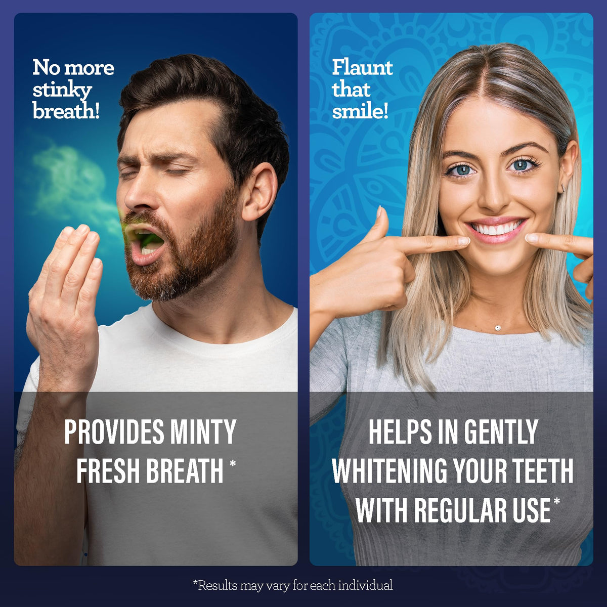 GuruNanda Teeth Whitening Dual Barrel Oxyburst Mouthwash - Alcohol & Fluoride Free, Hydrogen Peroxide to Promote Whiter Teeth - Wild Mint - 20 Fl Oz