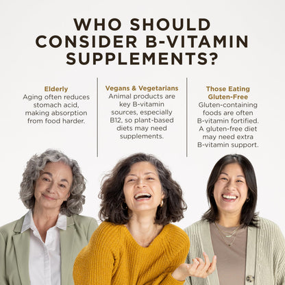 Solgar B-Complex "100", 100 Vegetable Capsules - Nervous System Support - Supports Energy Metabolism - Non-GMO, Vegan, Gluten Free, Dairy Free, Kosher - 100 Servings