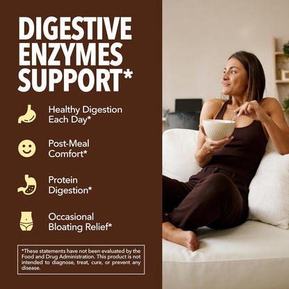 Papaya Enzymes for Digestion Support, Vegan and Gluten Free, 120 Servings | Papaya Digestive Enzymes for Women with Bromelain & Papain for Better Nutrient Absorption Plus Protein & Carb Digestion