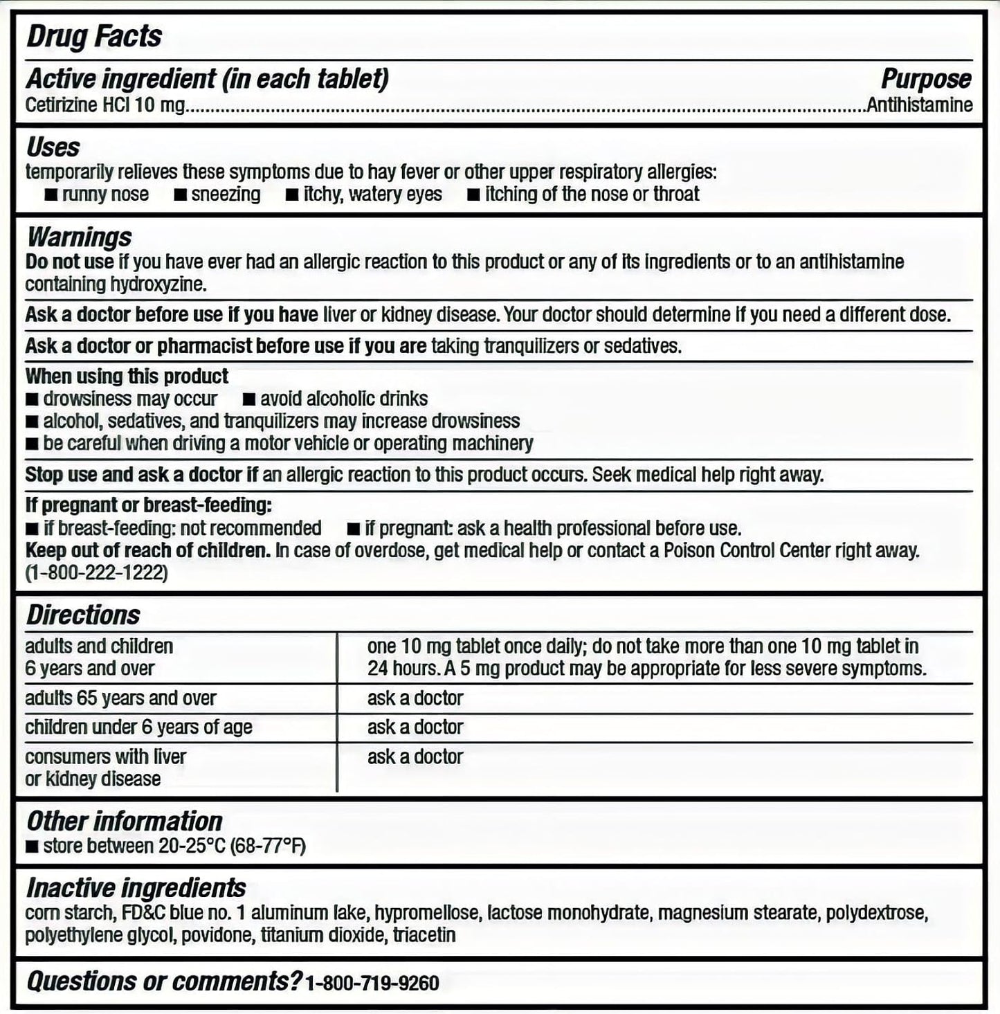 berkley jensen 24 Hour Allergy Relief, 10 mg Cetirizine Hydrochloride Antihistamine - Fast Allergy Medicine for Indoor & Outdoor Allergies, Made in USA, 200 Tablets (Pack of 1)