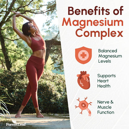 Magnesium Glycinate 500mg Complex - Magnesium Supplement Capsules for Sleep and Calmness - Non-GMO, 3rd Party Tested - 150 Pills for Women & Men by ForestLeaf