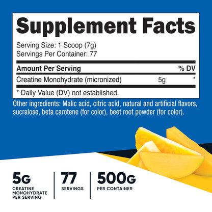 Nutricost Creatine Monohydrate Micronized Powder 500G, 5000mg Per Serv (5g) - 100 Servings, 17.9 Oz