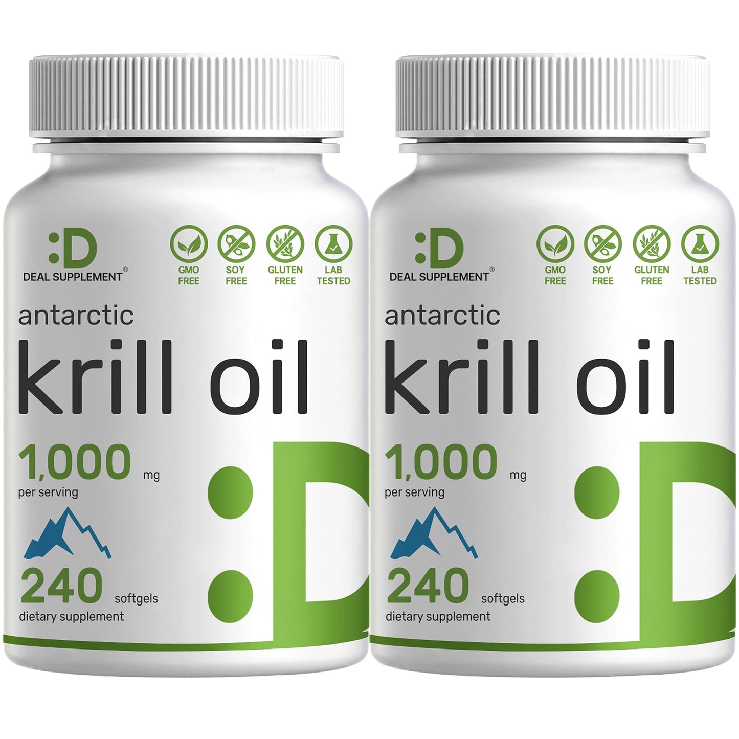 DEAL SUPPLEMENT Antarctic Krill Oil, 1,000mg Per Serving, 240 Softgels – Mercury Free, No Fishy Taste – Rich in Omega-3s, EPA, DHA, Astaxanthin, & Phospholipids – Non-GMO, No Gluten