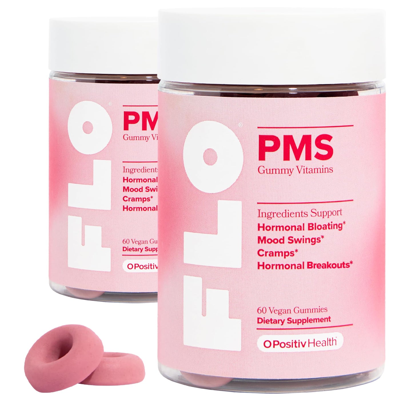 FLO PMS Gummies for Breakouts, Bloating, Cramps, & Mood – 30-Day Supply