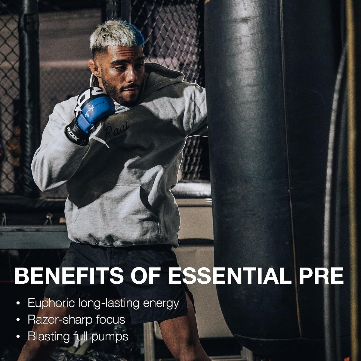 RAW Nutrition - Essential Pre - Chris Bumstead Pre Workout Formula, Sports Nutrition Pre-Workout Powders | Men & Womens Drink, Energy Powder for Working Out (Blue Raspberry)