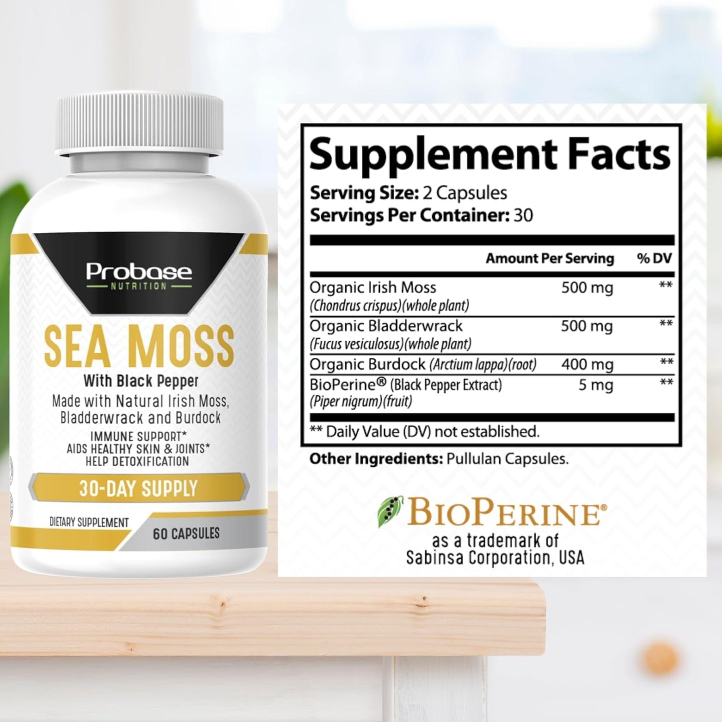 Probase Nutrition Sea Moss 60 Capsules 30-Day Supply