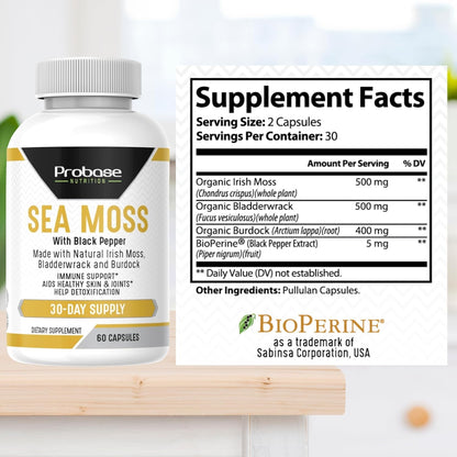 Probase Nutrition Sea Moss 60 Capsules 30-Day Supply