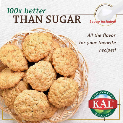 KAL Sure Stevia Extract Powder, Low Carb, Plant Based Stevia Sweetener, Great Taste, Zero Calories, Zero Sugar, Low Glycemic & Perfect for a Keto Diet, 60-Day Guarantee, Approx. 1820 Servings, 3.5oz