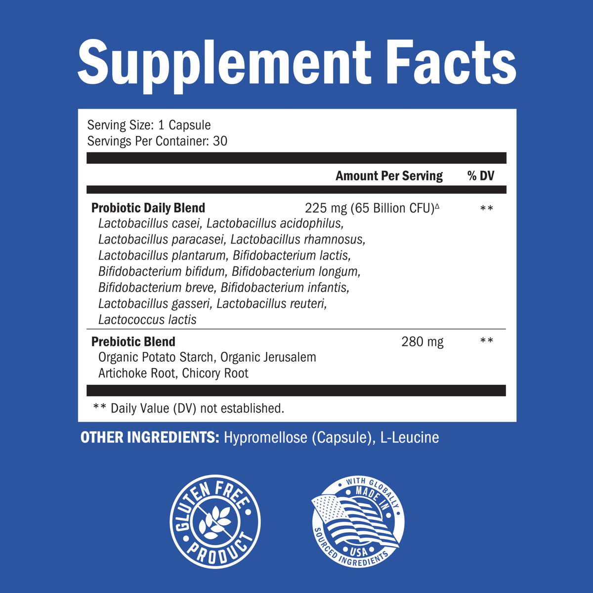 Probiotic 40 Billion CFU with Organic Prebiotics for Gut Health, 60 Count