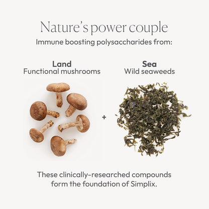 Simplix | Natural Supplement to Strengthen The Immune System | Respond to Outbreaks | Source of Highly Researched Mushroom & Seaweed Polysaccharides 60 Veggie Capsules (1 Pack)