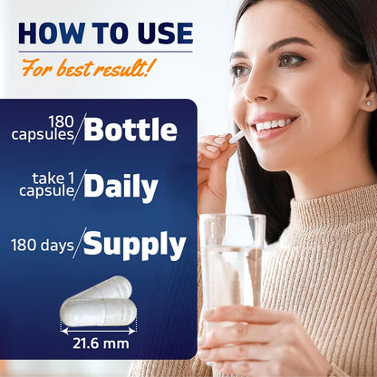 Vitamatic Magnesium Citrate 500mg per Serving - 180 Vegetarian Capsules (Provides 150 mg of Elemental Magnesium) - Added B6 for Maximum Absorption - Supports Muscle, Joint, and Heart Health*
