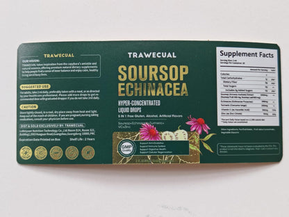 Soursop Drops, Soursop Graviola Liquid Drop 1000mg with Echinacea 300mg, Turmeric, Vitamin C, Zinc - for Immune Support, Digestive Health, Antioxidant & Cell Support, 2 FL OZ