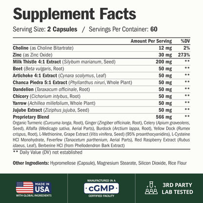 Liver Support – Liver Cleanse Detox & Repair Milk Thistle Supplement – 60ct