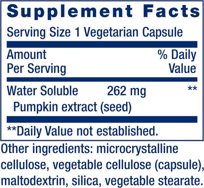 Life Extension Water-Soluble Pumpkin Seed Extract, Promotes Prostate & Urinary Tract Health, Bladder Health Support, Men, Women, Gluten-Free, Non-GMO, Vegetarian, 60 Capsules | Promotes Prostate & Urinary Tract Health, Supports Bladder Health for Men & Wo