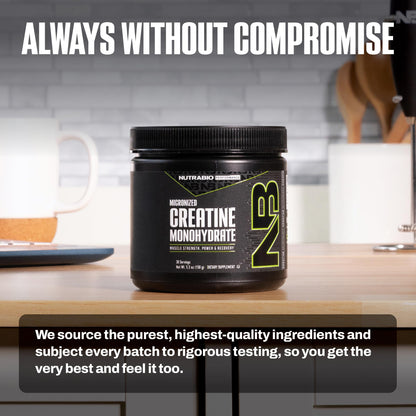 NutraBio Pure Micronized Creatine Monohydrate Powder Supplement, Unflavored, (300 g) - Supports Bulk Muscle Energy, Recovery, and Strength - HPLC Tested Creatine Powder Supplement for Men and Women