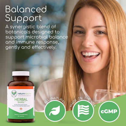 Herbal Biotic, Immune Support Vitamins, Natural Immune System Booster for Adults, Immune Support Supplement Enriched with Cat’s Claw for Probiotic Balance, Digestive Health, 3 Pack