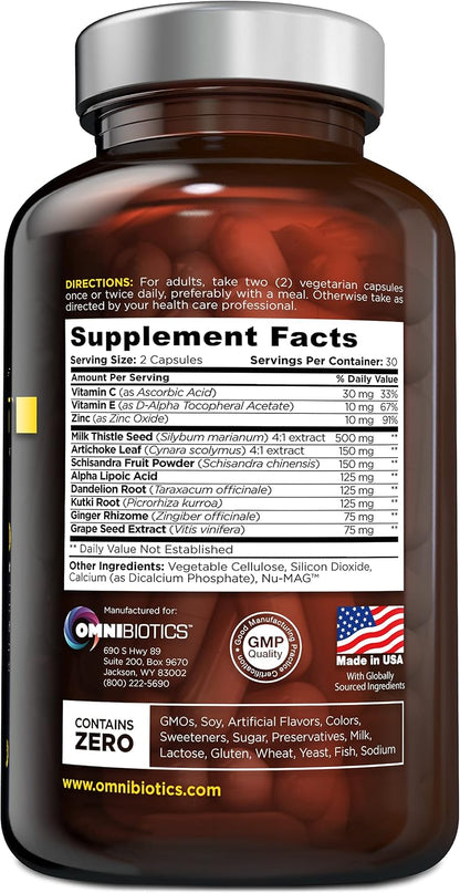 OmniBiotics The Ultimate Liver Care Package Liver Reboot + Certified Organic Milk Thistle 4X Concentrate for Comprehensive Daily Support