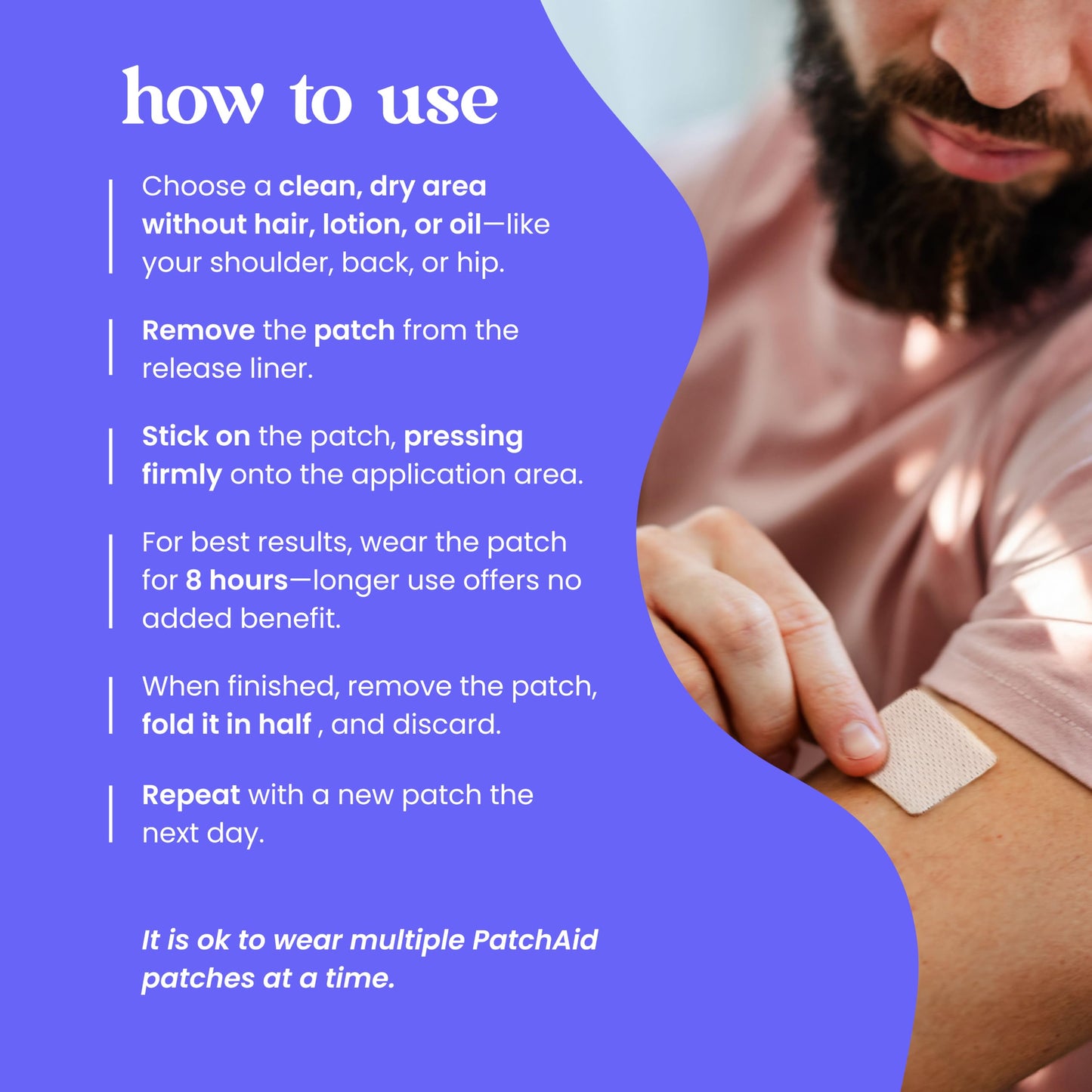 PatchAid Multi Plus Topical Patch (Pack of 2) | Daily Energy & Wellness Support, 27 Essential Vits Including Iron, B12, and Calcium, 8-Hour Wear & Slow Release, 60 Day Supply