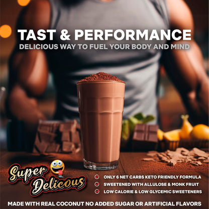 SUPERB4FIT Whey Protein Isolate Protein Keto Powder Chocolate Caramel Protein Shake