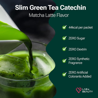 Slim Green Tea Catechin - Matcha Latte Flavor - 15 Pack - Supports Healthy Weight